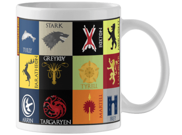 Game Of Thrones House Stark Wolf Family Sigil Crest Ceramic Stein Mug Official 