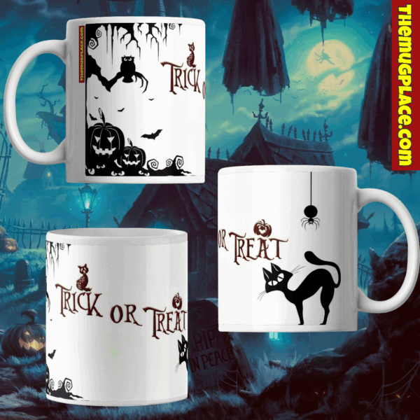 Trick or Treat Mug Halloween Graveyard Mug - Image 2